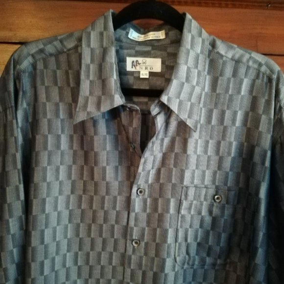 Enro Other - Enro Grey Geometric Print Sport Shirt - Size XL